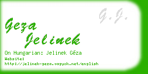 geza jelinek business card