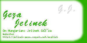 geza jelinek business card